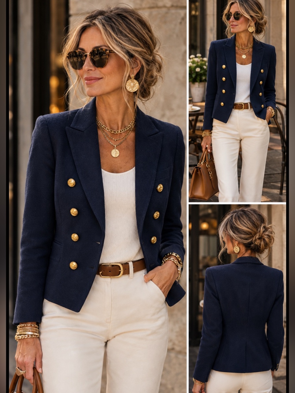 Banana Republic Military Cut Away Sailor Blazer Double Breasted Navy sz. 4 - Picture 1 of 16